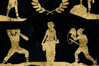 Antike Held*innen in Aktion Antikenmuseum Basel und Sammlung Ludwig, Illustration: Joel Schwarz